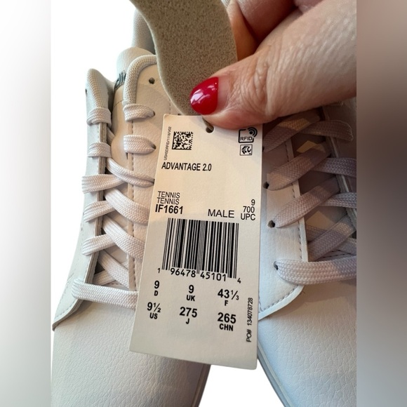 NWOB Adidas Men’s Advantage 2.0 Tennis Shoes in White/Black Ink in size 9.5 - Picture 8 of 8